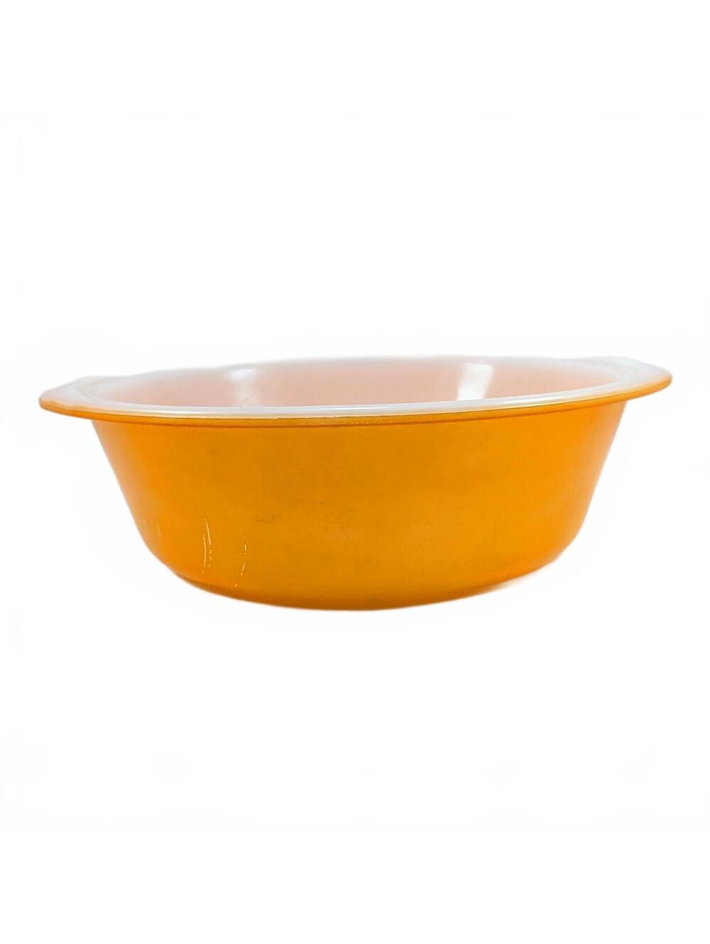 Glasbake Orange on White Casserole Dish